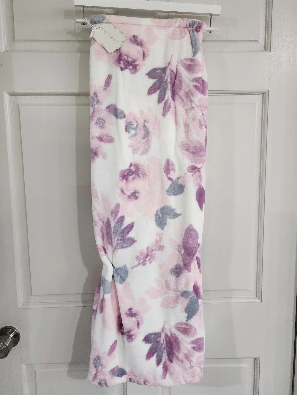 Oversized Plus Floral Throw Blanket - Pink & Purple